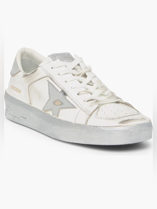 Golden Goose Shoes - NWT Golden Goose White & Silver Star Low-Top Stardan Sneaker Rare Size 11/41